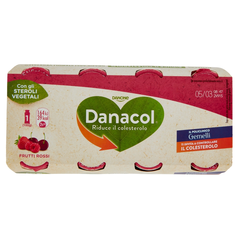 Danacol Frutti Rossi, 8x100 g